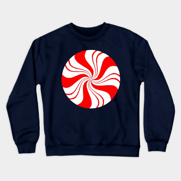 Round Peppermint Christmas Candy Crewneck Sweatshirt by Art by Deborah Camp